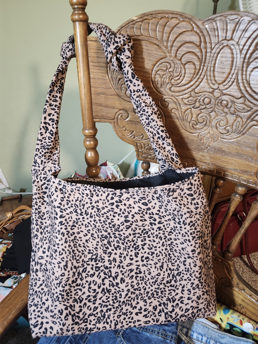 Womens Leopard Print Shoulder Bag - Unbranded